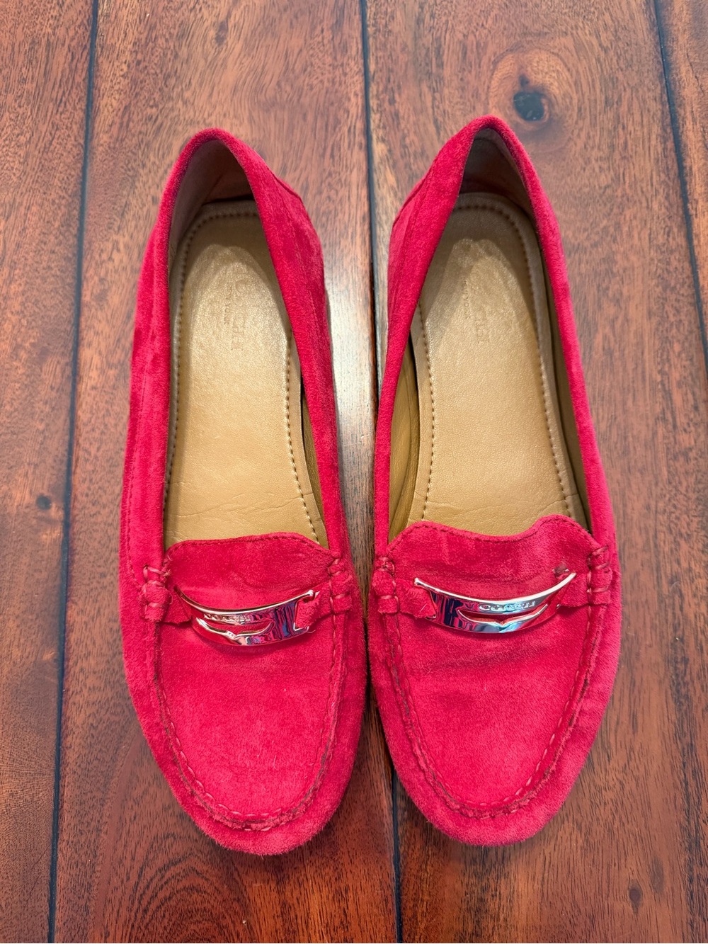Coach Red Suede Loafers